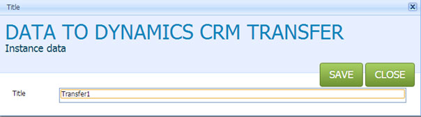 Microsoft - CRM integration Instance Title